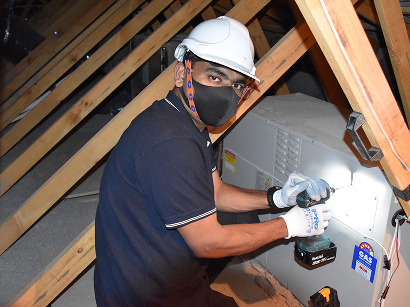 Ducted unit installation in a new roof space